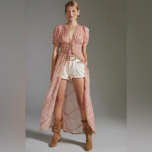 Anthropologie Pink Patterned Blouse